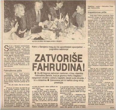 Sarajevo: Isječak iz tadašnjih novina - Avaz