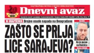 Danas u "Dnevnom avazu" čitajte: Zašto se prlja lice Sarajeva?