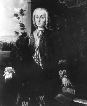 Bartolomeo Kristofori di Frančesko pored svog izuma - klavira - Avaz