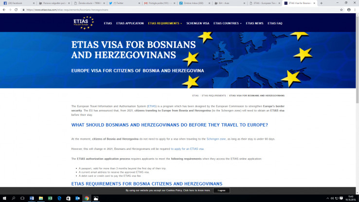 Link zvanične stranice ETIAS-a posvećen državljanima