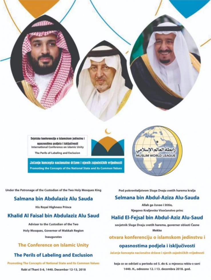 Pokrovitelj konferencije je saudijski kralj