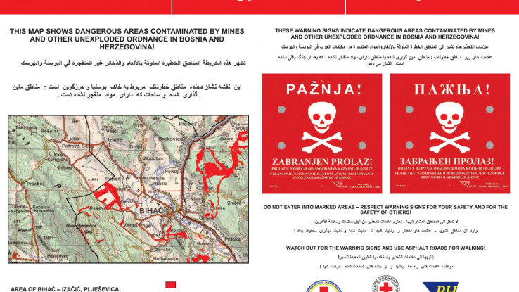 Letak koji upozorava migrante na mine u okolici Bihaća - Avaz, Dnevni avaz, avaz.ba