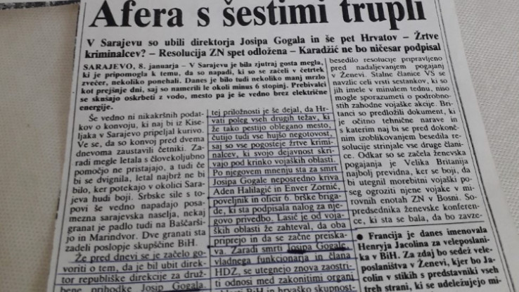Novinski članak slovenačkog 