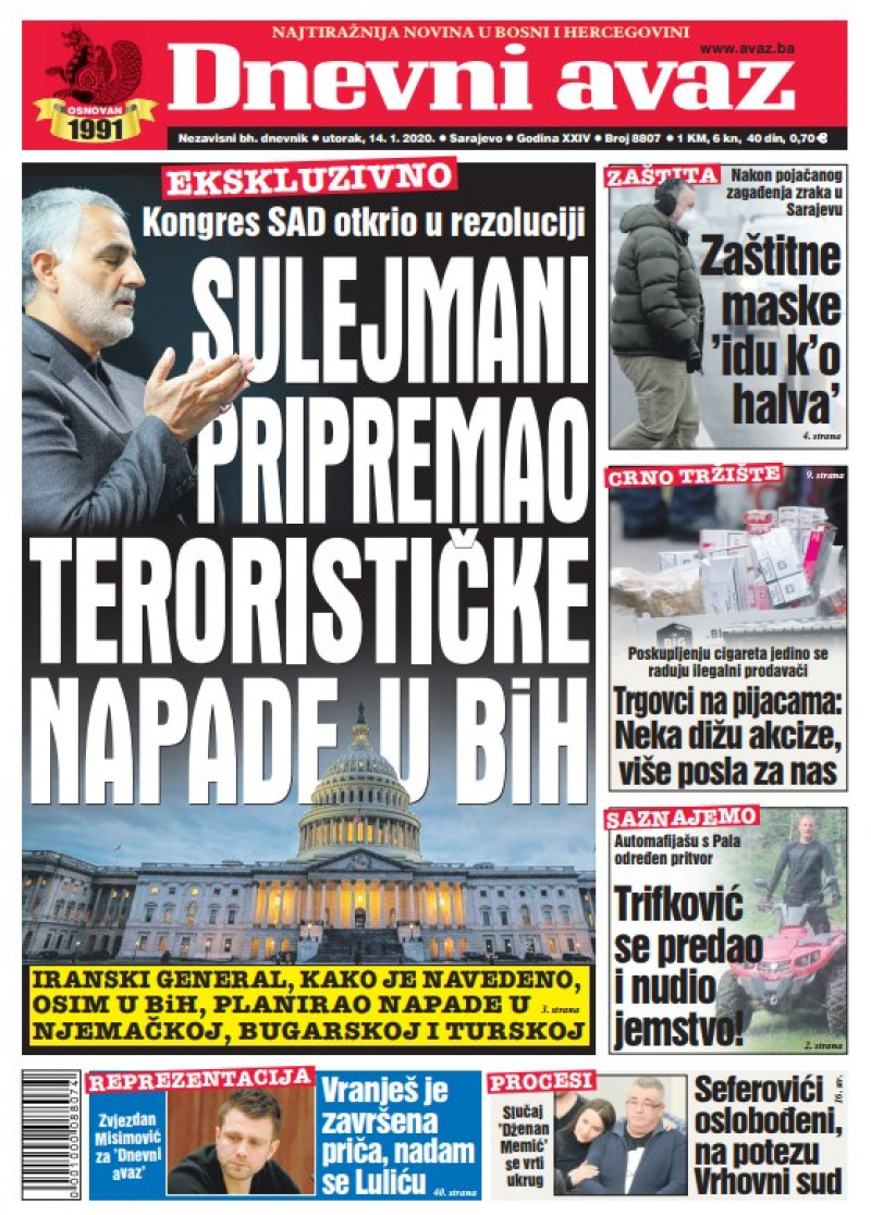 Avaz: Sulejmani pripremao napade i u BiH Cover_big