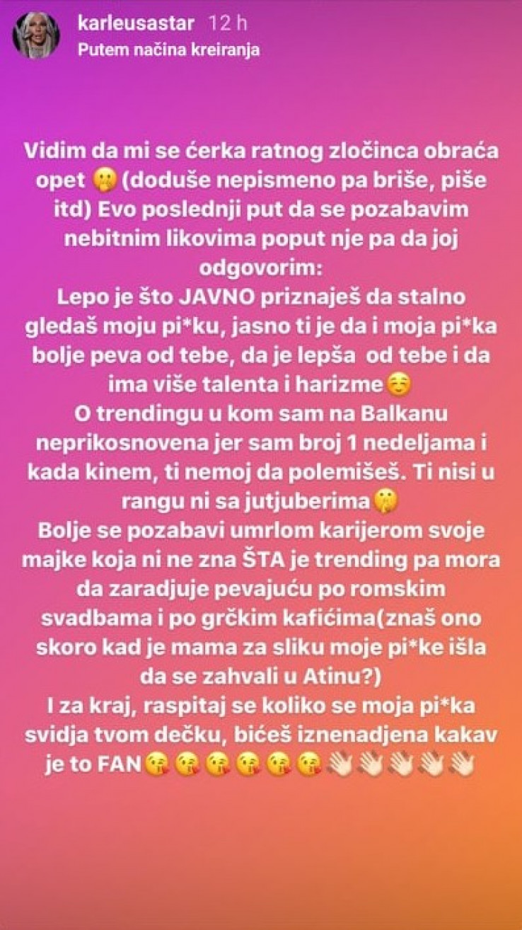 Obračun Karleuše i Anastasije Ražnatović na Instagramu - Avaz, Dnevni avaz, avaz.ba