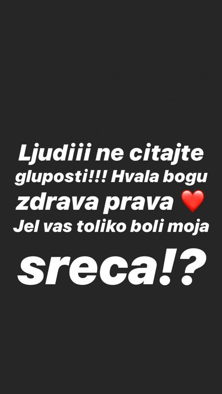 Poruka koju je jutros objavila Tijana