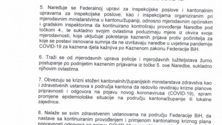 Naredba Federalnog ministarstva zdravstva - Avaz, Dnevni avaz, avaz.ba