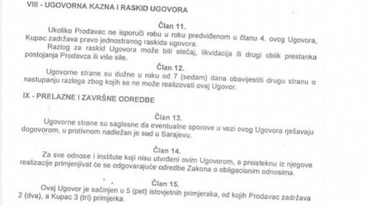 Faksimil ugovora FUCZ i "Srebrene maline"