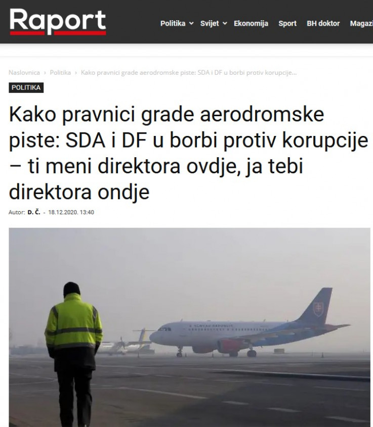 V. d. direktor aerodroma Alan Bajić i Dino Begić decenijama su članovi uprave sarajevskog aerodroma