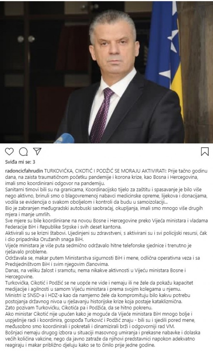 Status Fahrudina Radončića