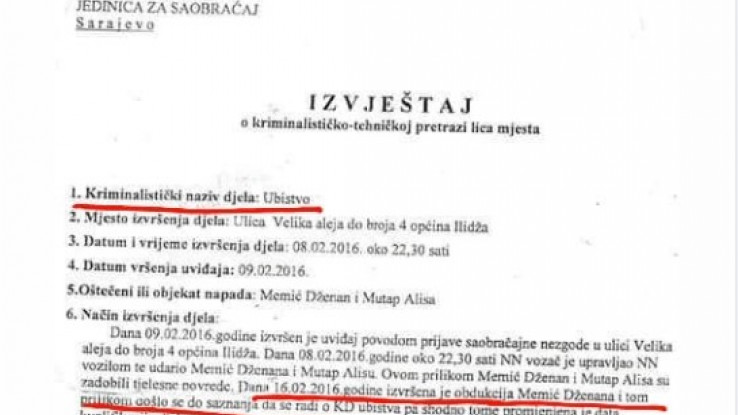 Faksimil objave na grupi "Pravda za Dženana Memića"