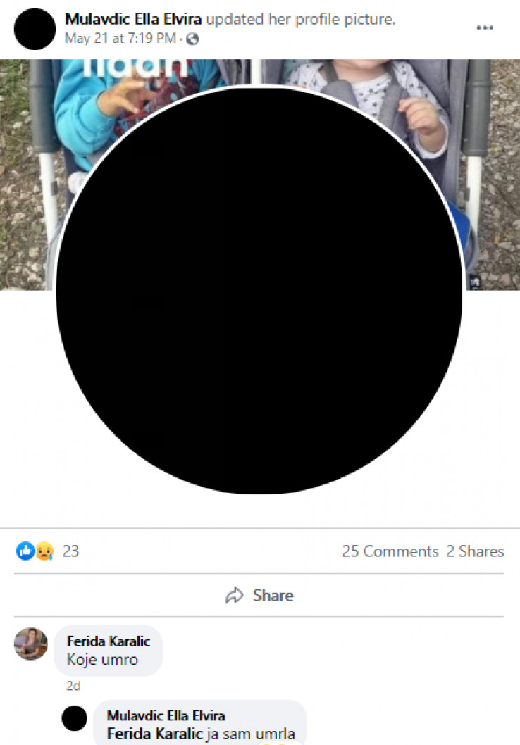 Crna profilna slika s jezivim komentarom