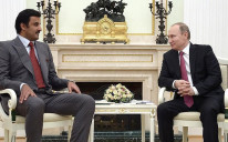 Emir Tamim bin Hamad Al Thani and Vladimir Putin