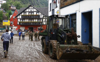 A view flood damaged area in Altenahr, Germany after a severe rainstorm and flash floods hit western states of Rhineland-Palatinate and North Rhine-Westphalia, on July 17, 2021. 