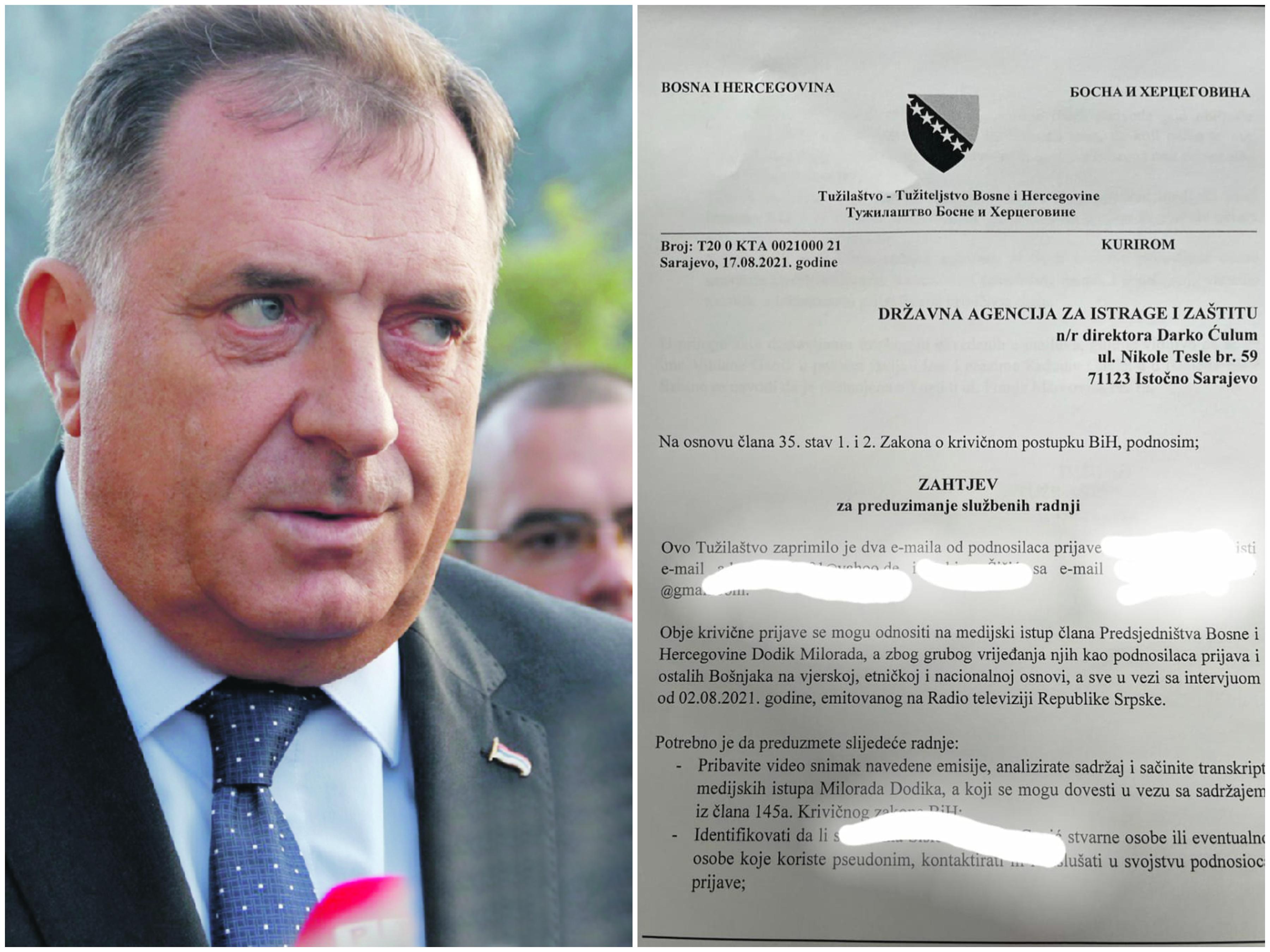 Ovo je naredba Državnog tužilaštva SIPA-i da saslušaju Milorada Dodika | Avaz