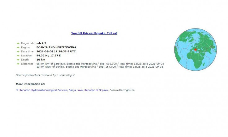 Prema prvim informacijama EMSC-a, zemljotres je bio 4,3 stepena po Richteru