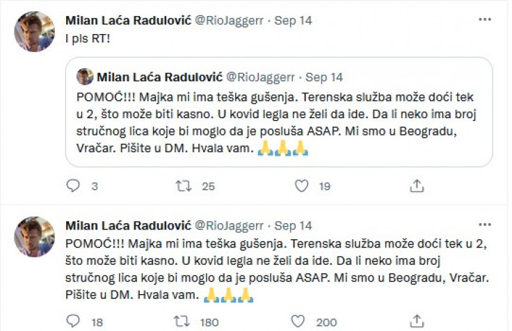 Tvit Milana Radulovića