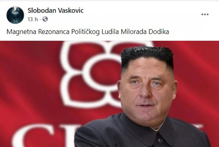 Objava Vaskovića na Fascebooku