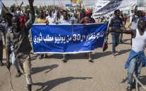 Supporters of civilian government stage a demonstration meanwhile, pro-military groups continued to their sit-in protest demanding government dissolution in the capital Khartoum, Sudan on October 21, 2021. 