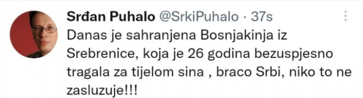 Tweet Puhala o smrti majke Hajre Ćatić