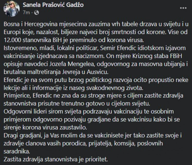 Status Sanele Prašović-Gadžo