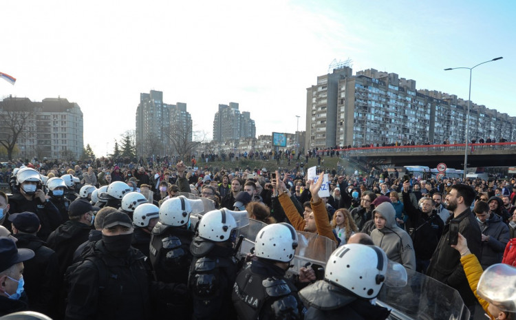 Sa protesta u Beogradu 