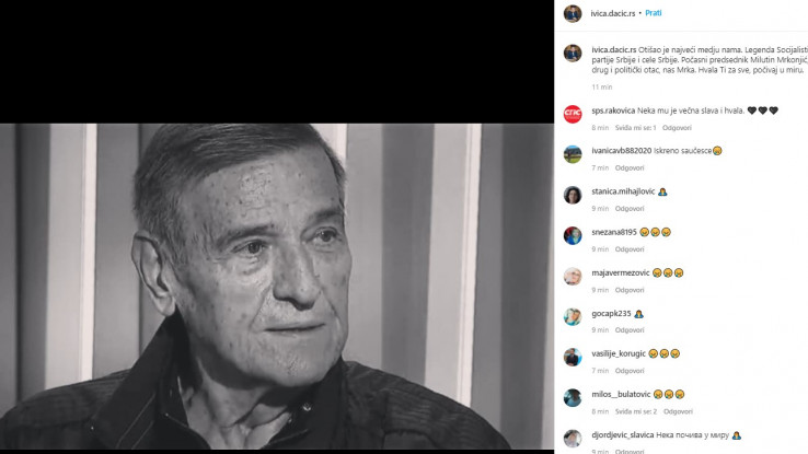 Objava Ivice Dačića na Instagramu