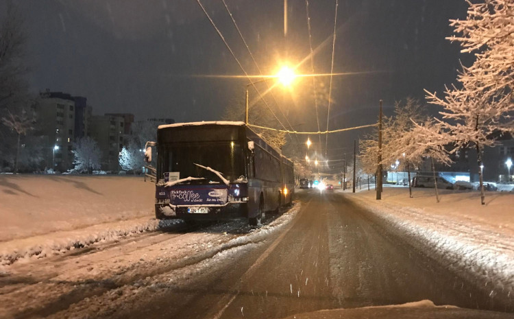 Trolejbusi i autobusi zapeli u snijegu