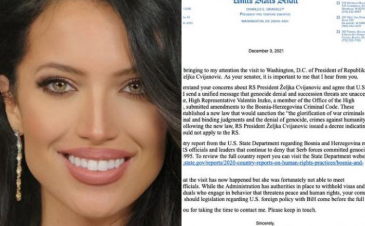 Američka advokatica Zana Bajrić uputila pismo senatoru Chucku Grassleyju