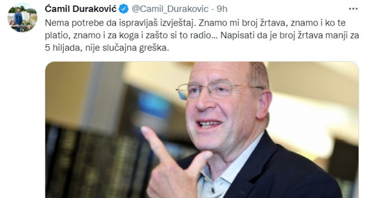 Objava Durakovića na Twitteru
