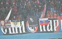 Ruska zastava na utakmici Borca i Veleža