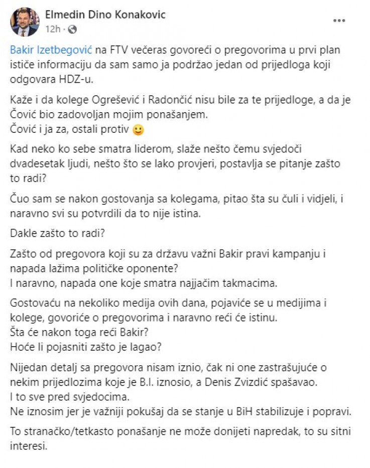Komentar Elmedina Konakovića
