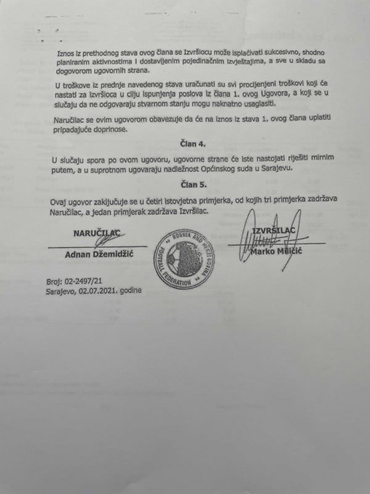 Ugovor potpisan 2.jula 2021.godine