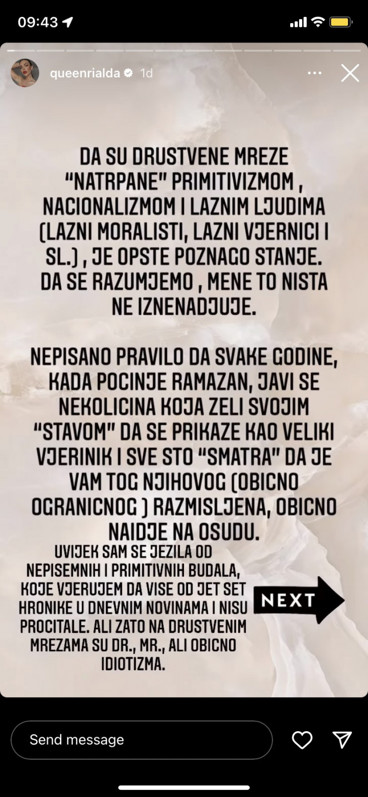 Objava Rialde Karahasanović