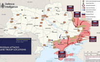Mapa položaja Ukrajine i napada ruskih vojnika 