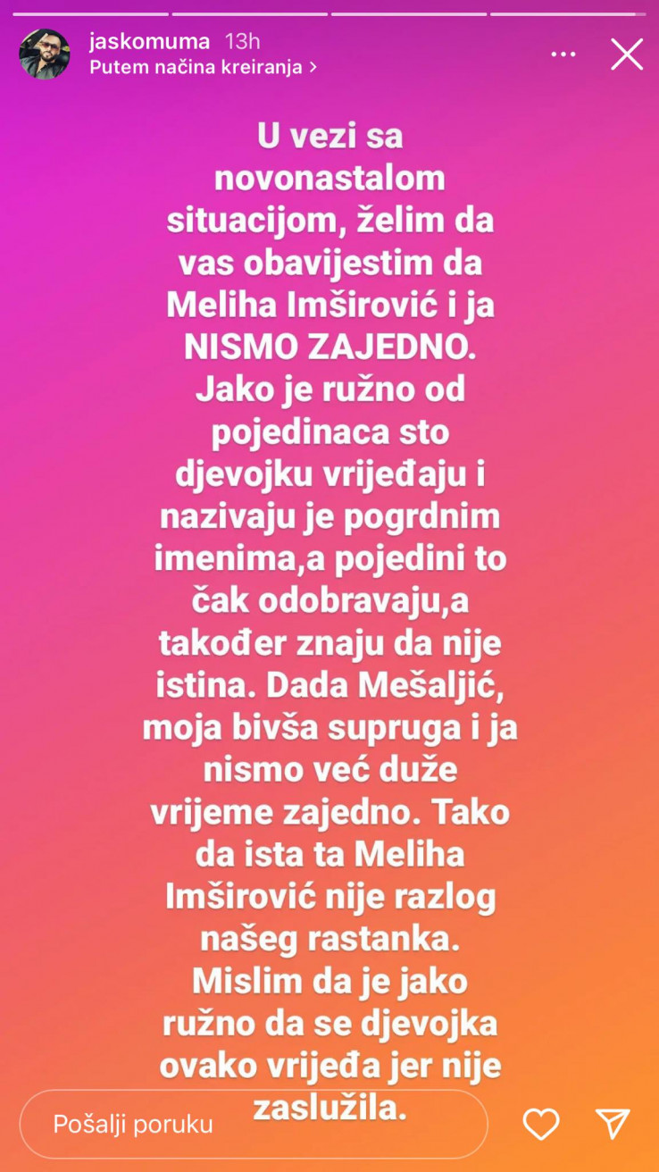 Objava Jasmina Mumića na Instagramu