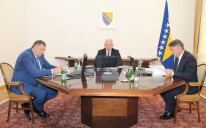 Milorad Dodik, Šefik Džaferović i Željko Komšić na današnjoj sjednici 