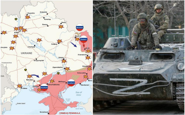 Karta napada na Ukrajinu, ruski vojnici 