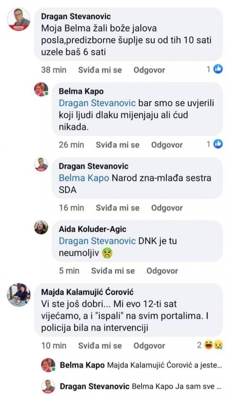 Prepiska Stevanović i Kapo na društvenim mrežama