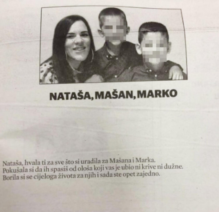 Oproštajna poruka za ubijene