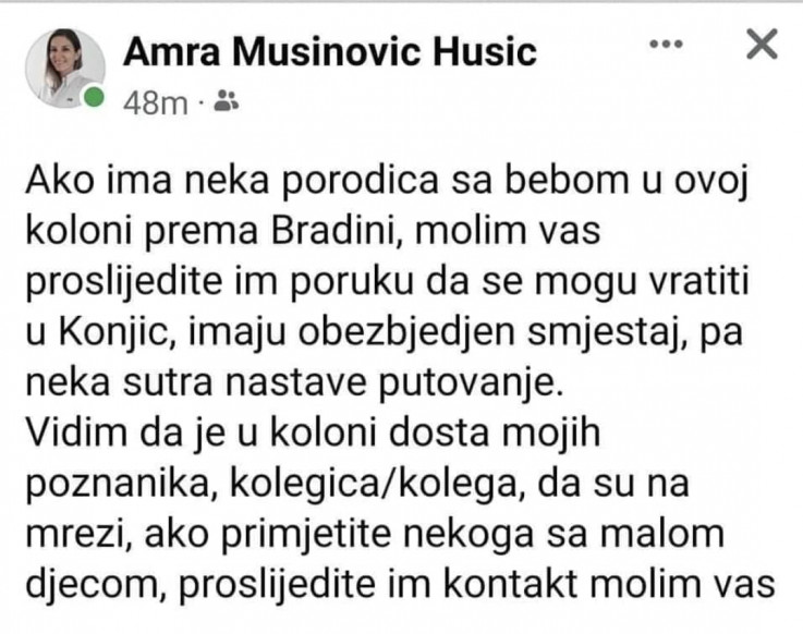 Facebook status Mušinović-Husić