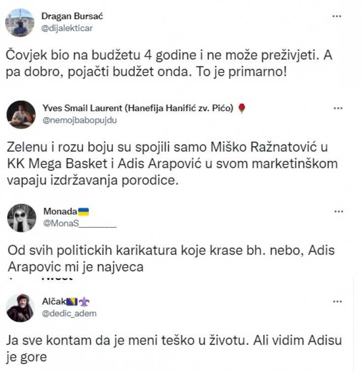 Komentari na objavu Adisa Arapovića