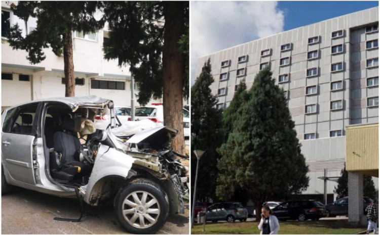 Automobil nakon nesreće, bolnica u Mostaru 