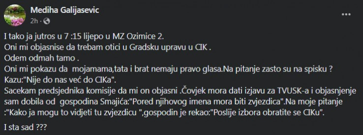 Objava Medihe Galijašević