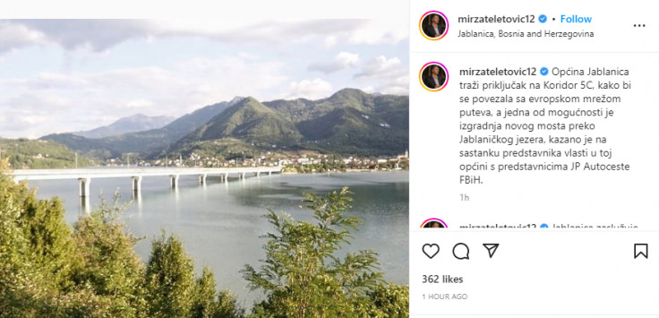 Objava Mirze Teletovića na Instagramu