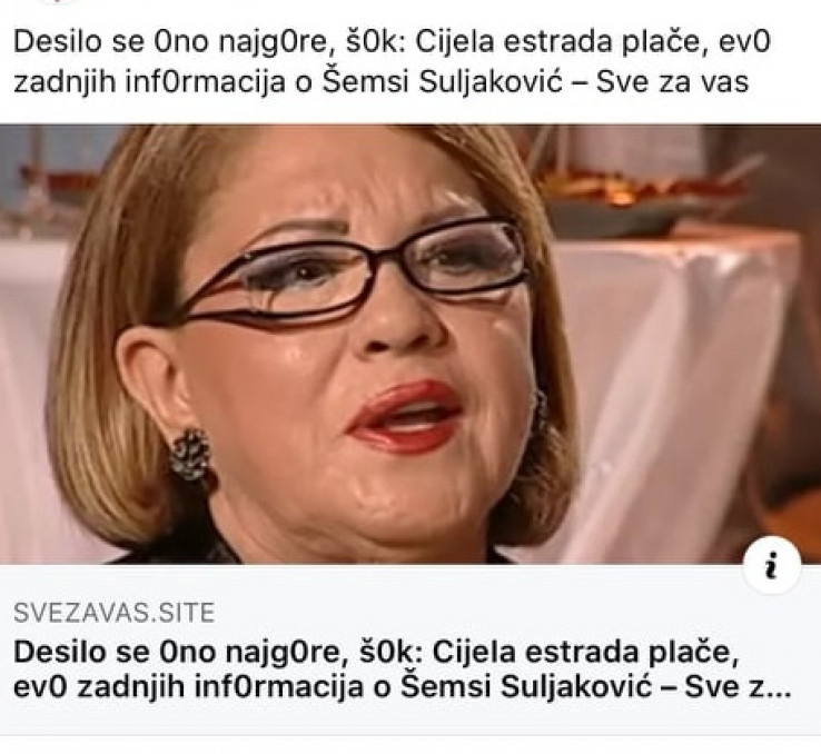 Lažna vijest o smrti Šemse Suljaković